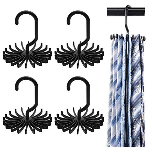 20 Rotating Tie Rack Hanger Organizer Twirling Scarf Belt Tie Hook Holder Ties